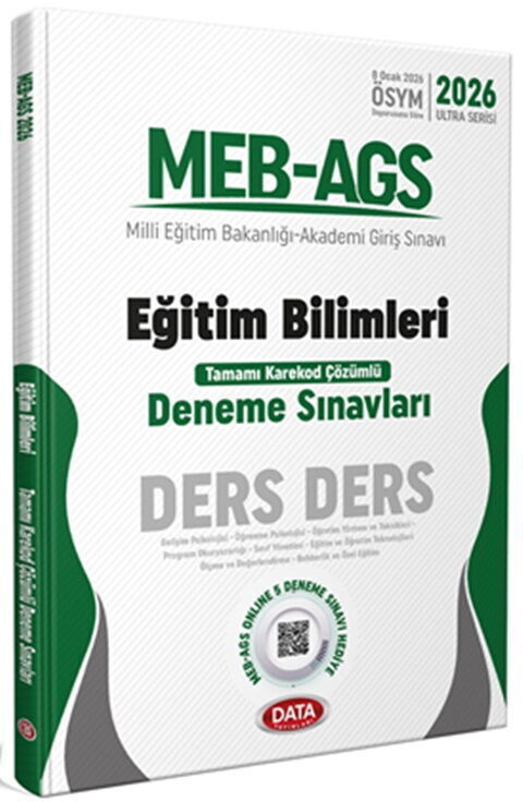 Data Yayınları 2026 MEB AGS Eğitim Bilimleri Ders Ders Karekod Çözümlü Deneme Sınavları