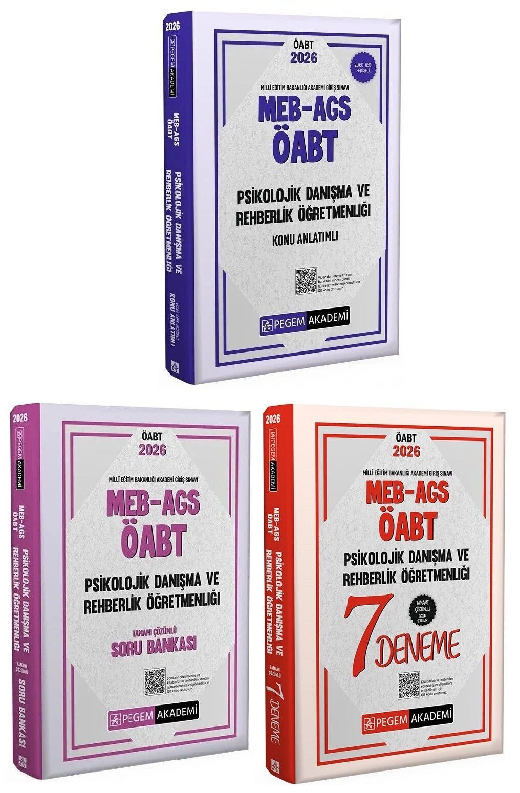 Pegem 2026 ÖABT MEB-AGS Psikolojik Danışma ve Rehber Öğretmenliği Konu Anlatımlı + Soru Bankası + 7 Deneme 3 lü Set Pegem Akademi Yayınları