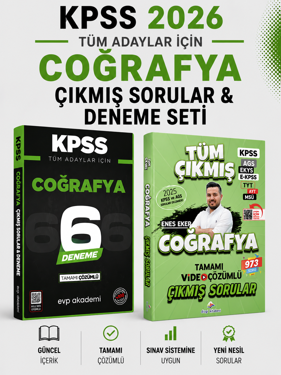 Dizgi Kitap 2026 Coğrafya Tüm Sınavlar Çıkmış Sorular & KPSS Tüm Adaylar Coğrafya 6 Deneme EVP Akademi Seti