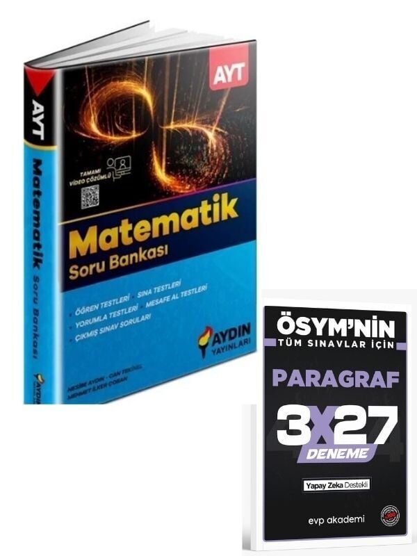 Aydın 2027 AYT Matematik Soru Bankası+ EVP Akademi Paragraf