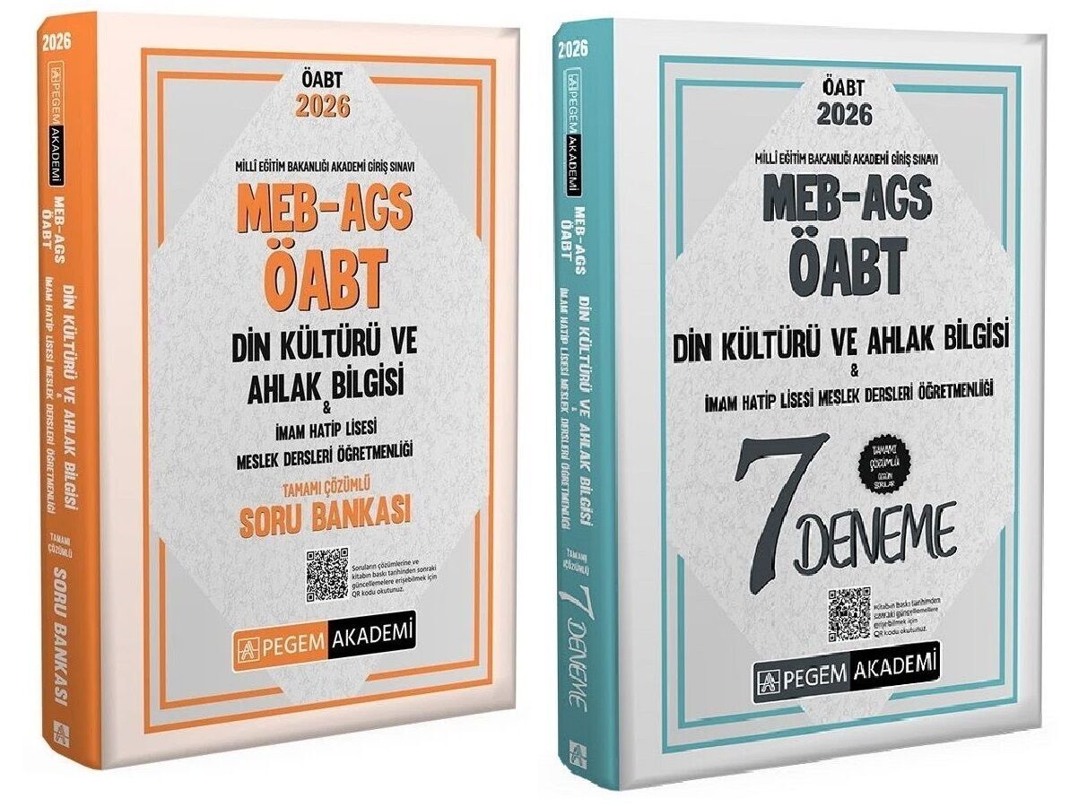 Pegem 2026 ÖABT MEB-AGS Din Kültürü Ahlak Bilgisi Öğretmenliği Soru Bankası + 7 Deneme 2 li Set Pegem Akademi Yayınları