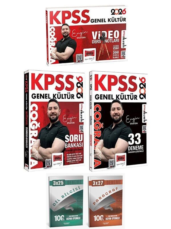 Yargı + Anla Kazan 2026 KPSS Coğrafya Video Ders Notları + Soru Bankası + 33 Deneme 3 lü Set