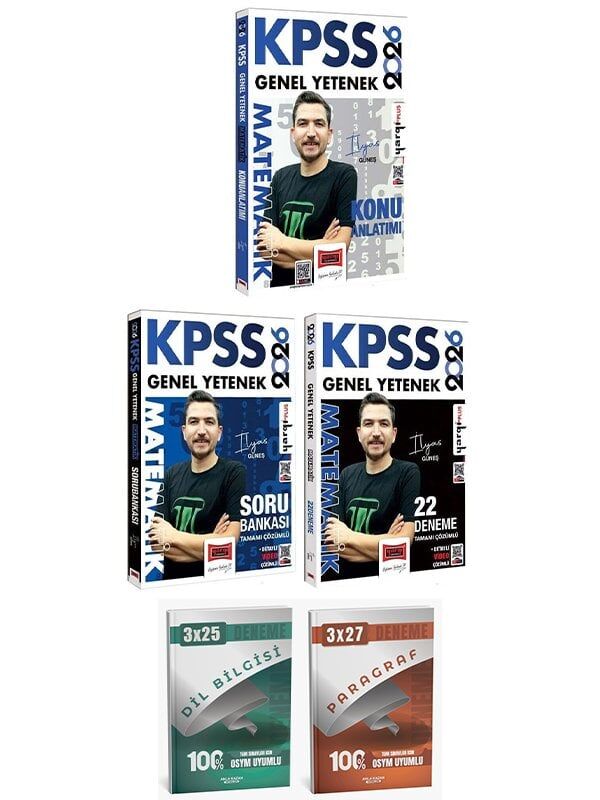 Yargı + Anla Kazan 2026 KPSS Matematik Konu + Soru Bankası + 22 Deneme 3 lü Set