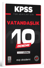 KPSS Tüm Adaylar İçin Vatandaşlık 10 Deneme Tamamı Çözümlü EVP Akademi