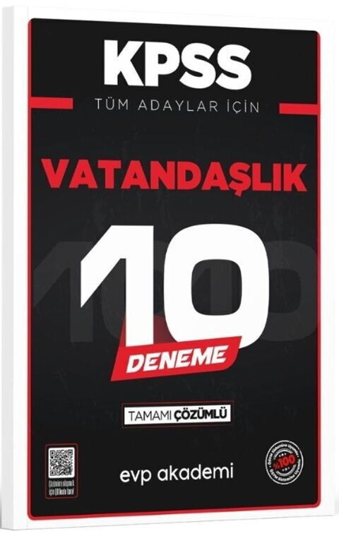 KPSS Tüm Adaylar İçin Vatandaşlık 10 Deneme Tamamı Çözümlü EVP Akademi