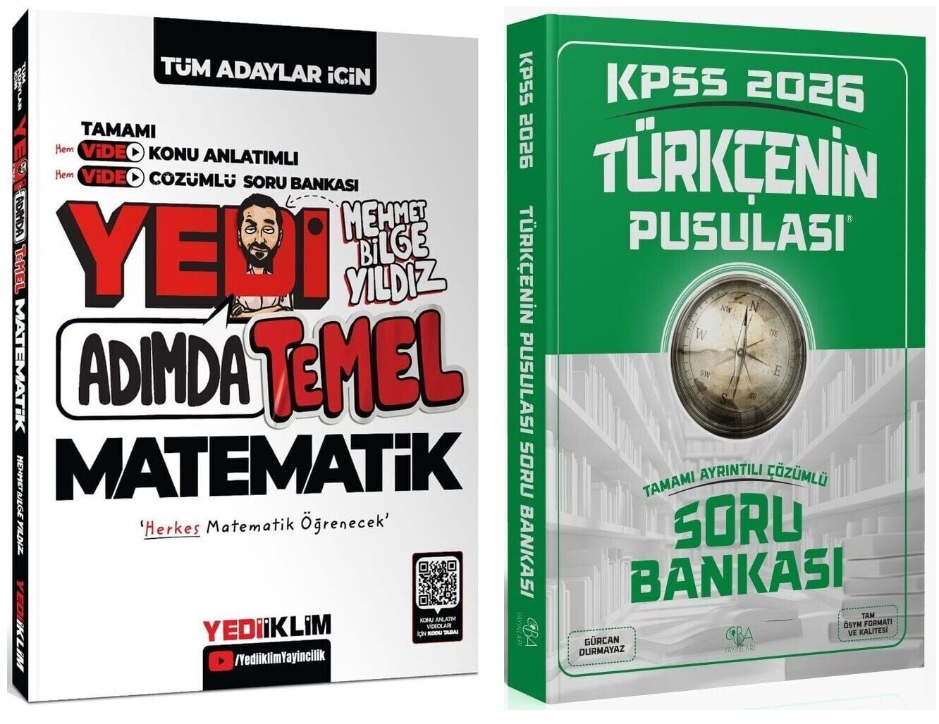 Yediiklim + CBA 2026 KPSS Yedi Adımda Temel Matematik + Türkçe Konu Anlatımlı Soru Bankası 2 li Set - Mehmet Bilge Yıldız Yediiklim + CBA Yayınları