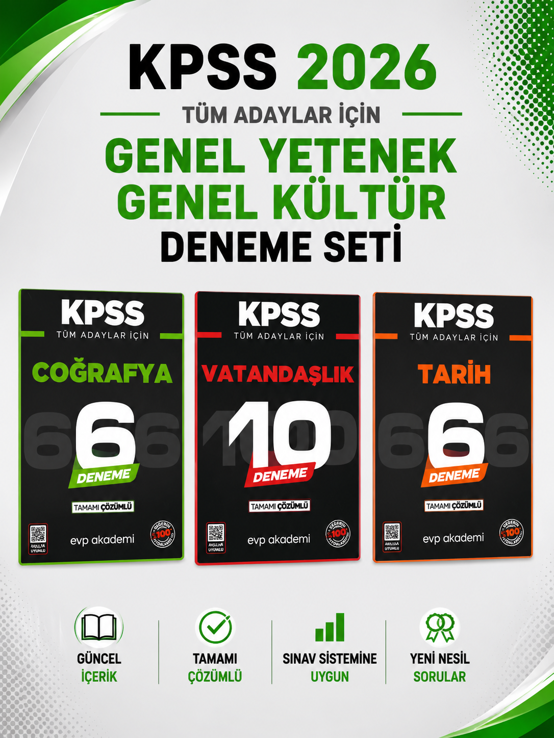 KPSS Tüm Adaylar İçin Tarih Coğrafya Vatandaşık Deneme EVP Akademi