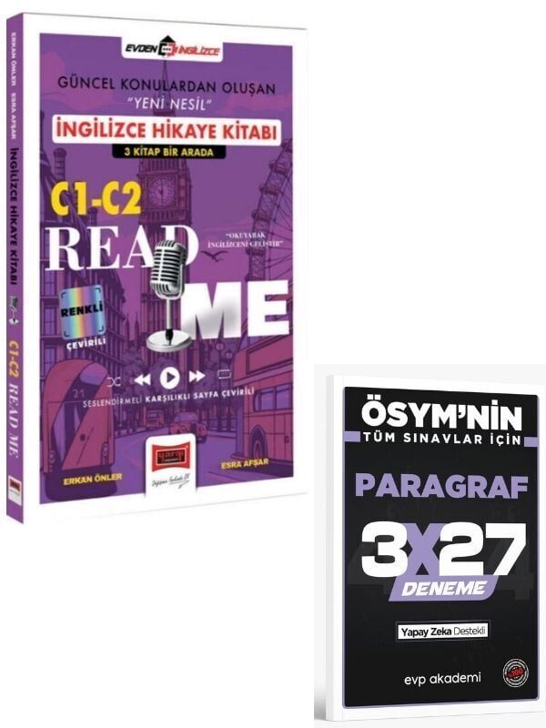 Yargı 2027 C1 C2 Read Me İngilizce Hikaye Kitabı 3 Kitap Bir Arada+ EVP Akademi Paragraf