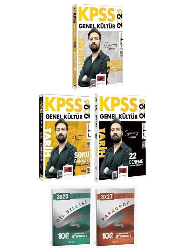 Yargı + Anla Kazan 2026 KPSS Tarih Konu + Soru Bankası + 22 Deneme 3 lü Set - Günay Göktaş Yargı Yayınları
