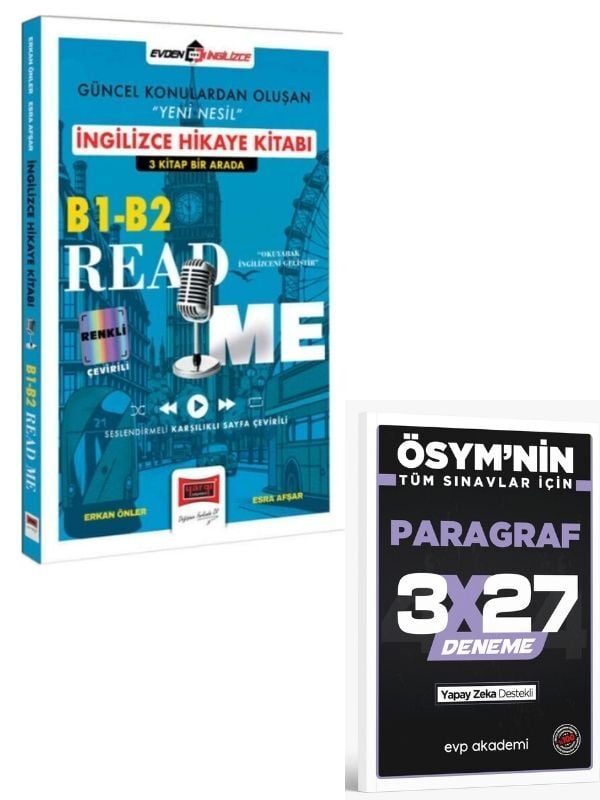 Yargı 2027 B1 B2 Read Me İngilizce Hikaye Kitabı 3 Kitap Bir Arada+ EVP Akademi Paragraf