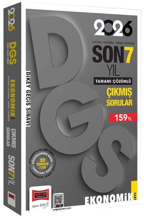 Yargı 2026 DGS Çıkmış Sorular Son 7 Yıl Çözümlü Ekonomik Seri Yargı Yayınları