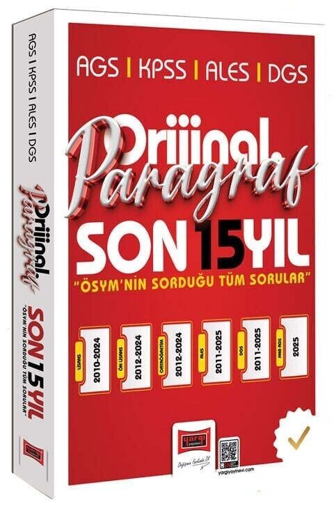 Yargı 2026 KPSS MEB-AGS ALES DGS Paragraf Orijinal Çıkmış Sorular Son 15 Yıl Çözümlü Yargı Yayınları