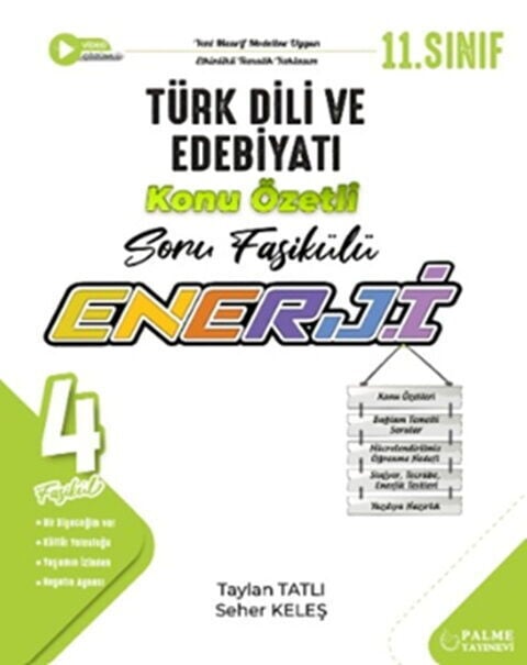 2027 Palme Yayınları 11. Sınıf Türk Dili ve Edebiyatı Enerji Konu Özetli Soru Fasikülü