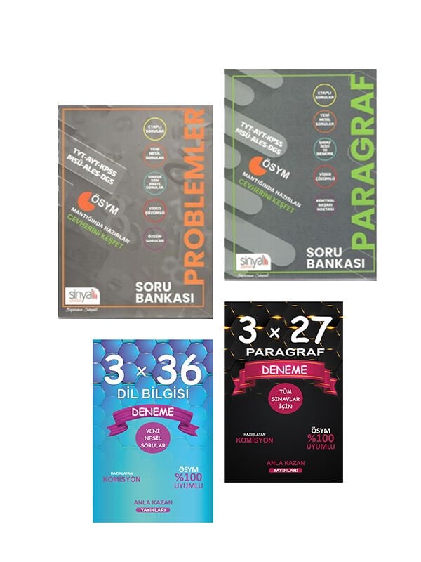Anla Kazan Deneme Tüm Sınavlar İçin Sinyal Paragraf Problem Soru 4 lü Set