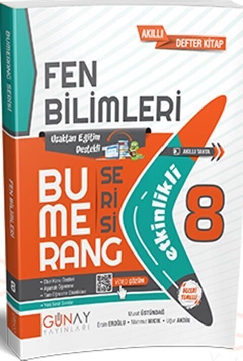Günay Yayınları 8. Sınıf Fen Bilimleri Etkinlikli Bumerang Serisi Akıllı Defter