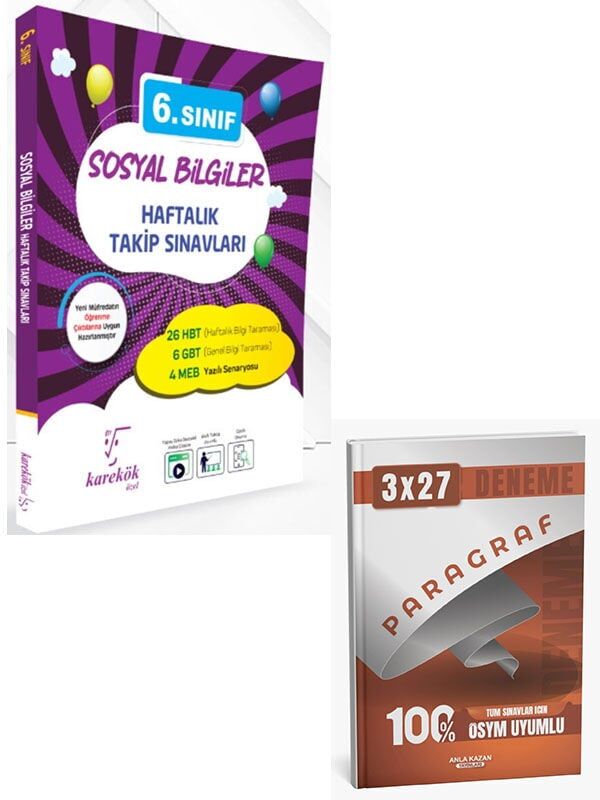 Karekök 2027 6. Sınıf Sosyal Bilgiler Haftalık Takip Sınavları+Anla Kazan Paragraf Deneme