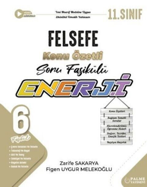 2027 Palme Yayınları 11. Sınıf Felsefe Enerji Konu Özetli Soru Fasikülü
