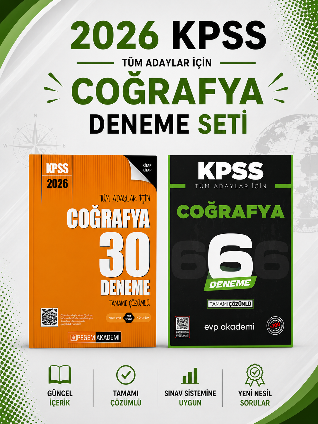 Pegem 2026 KPSS Tüm Adaylar İçin Coğrafya Deneme &  KPSS Coğrafya Deneme EVP Akademi Seti