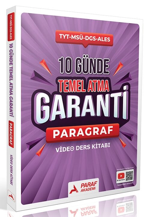 Paraf Yayınları TYT Paragraf Z Takımı 10 Günde Temel Atma Garanti Video Ders Kitabı