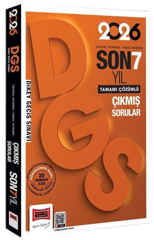 Yargı 2026 DGS Çıkmış Sorular Son 7 Yıl Çözümlü Yargı Yayınları