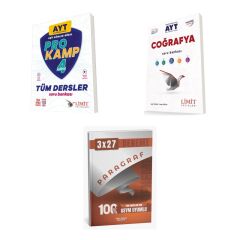 2027 Limit AYT Tüm Dersler Eşit Ağırlık Sözel Prokamp + Coğrafya Soru + anla kazan paragraf deneme 3'lü Set