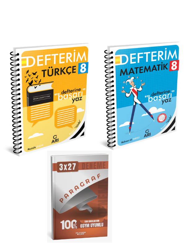 Arı 2027 8. Sınıf Türkçe+ Matematik Akıllı Defter+ Anla Kazan Paragraf