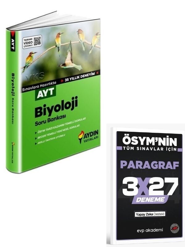 Aydın 2027 AYT Biyoloji Soru Bankası+ EVP Akademi Paragraf