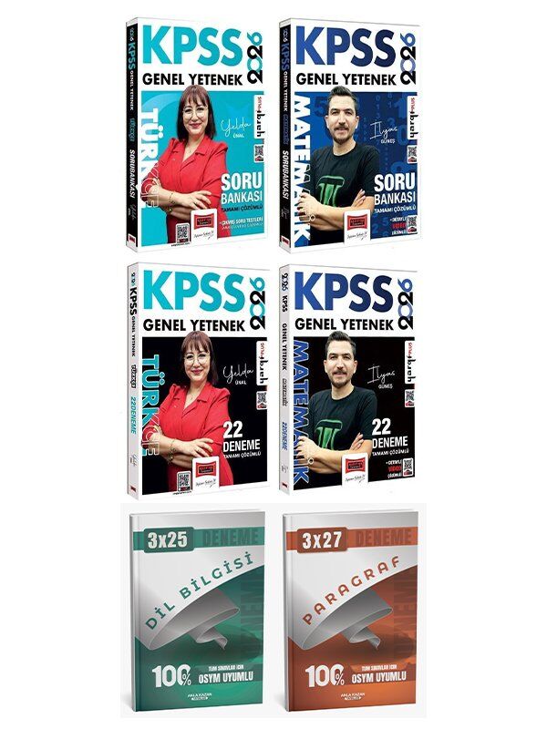 Yargı 2026 KPSS Türkçe + Matematik Soru Bankası + 22+22 Deneme 4 lü Anla Kazan Deneme