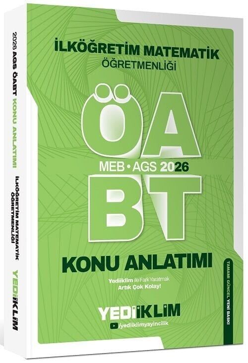 Yediiklim 2026 ÖABT MEB-AGS İlköğretim Matematik Öğretmenliği Konu Anlatımı Yediiklim Yayınları