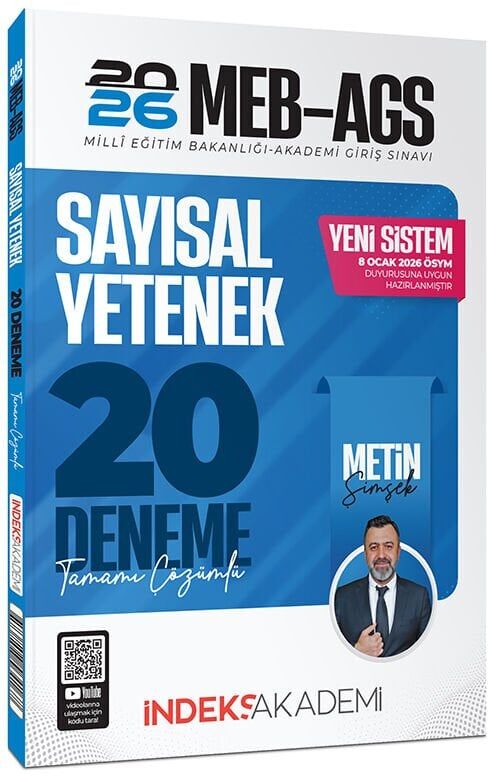 YENİ AGS - İndeks Akademi 2026 MEB-AGS Sayısal Yetenek 20 Deneme Çözümlü - Metin Şimşek İndeks Akademi Yayıncılık