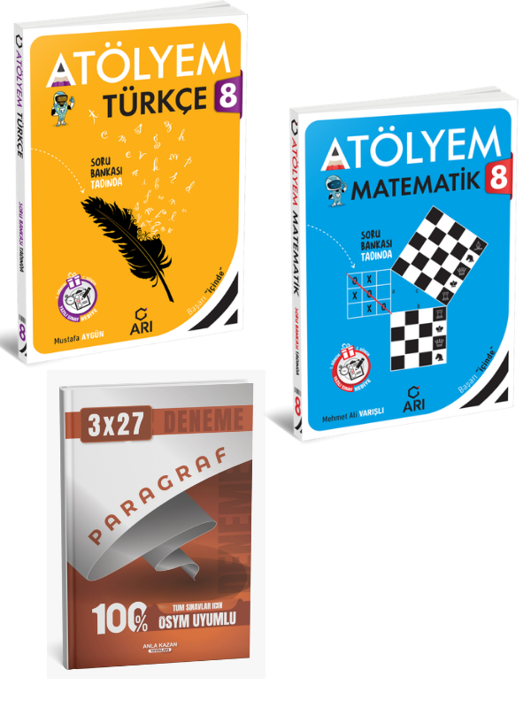Arı 8. Sınıf Türkçe + Matematik Atölyem Set+ Anla Kazan Paragraf
