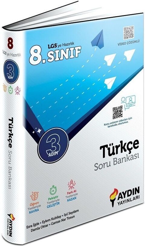 Aydın Yayınları 8. Sınıf LGS Türkçe Üç Adım Soru Bankası