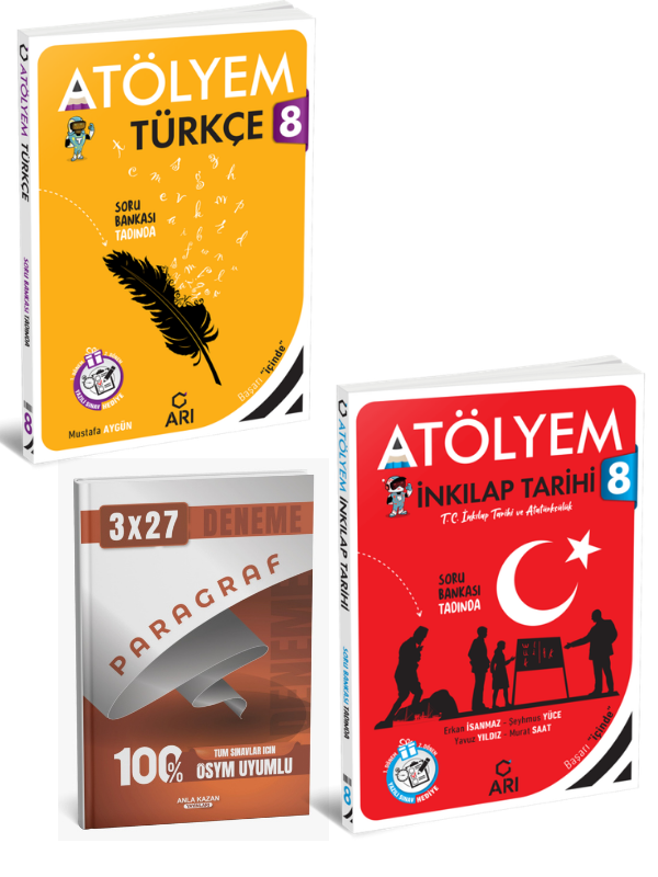 Arı 2027 8. Sınıf Türkçe+ T.C. İnkılap Tarihi ve Atatürkçülük Atölyem Set+ Anla Kazan Paragraf