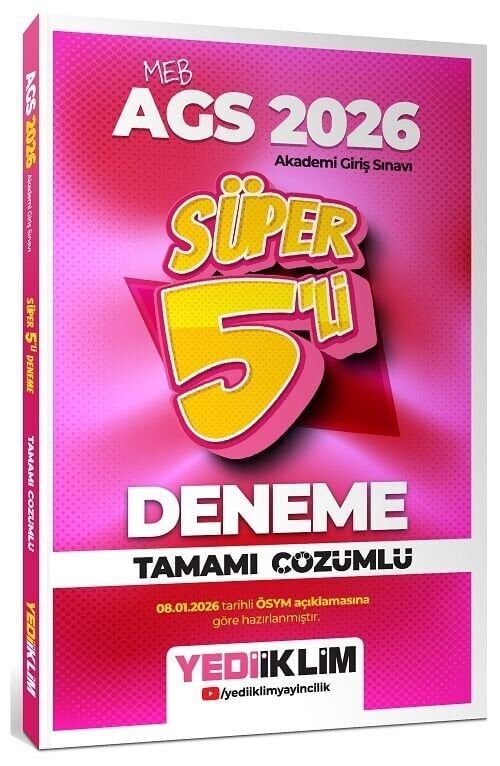 YENİ AGS - Yediiklim 2026 MEB-AGS Tüm Dersler Süper 5 li Deneme Çözümlü Yediiklim Yayınları