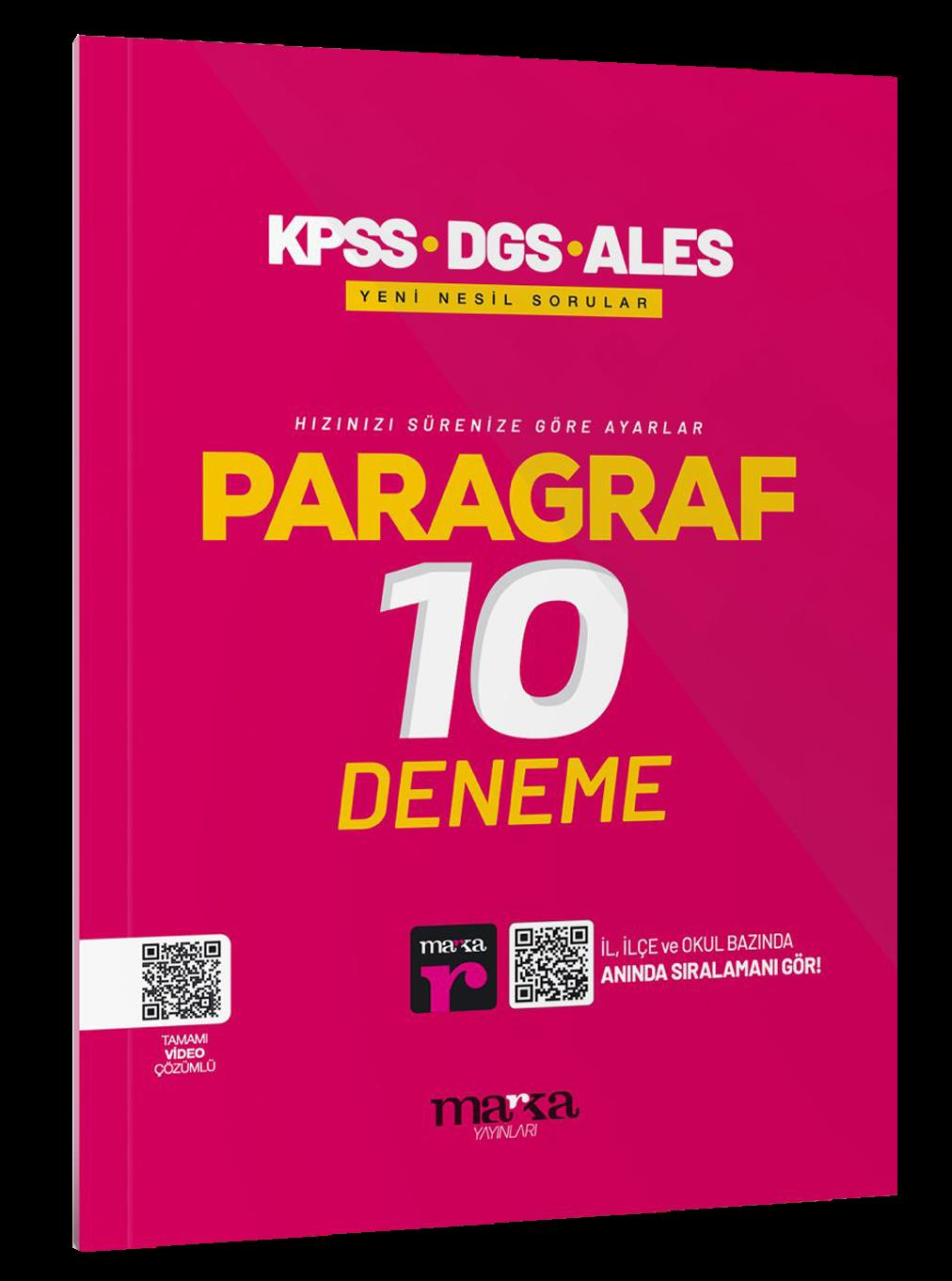 Marka 2025 KPSS DGS ALES Paragraf 10 Deneme Marka Yayınları