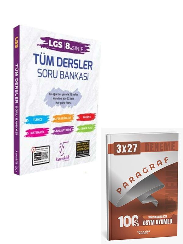 Karekök 2027 8. Sınıf LGS Tüm Dersler Soru Bankası+Anla Kazan Paragraf Deneme