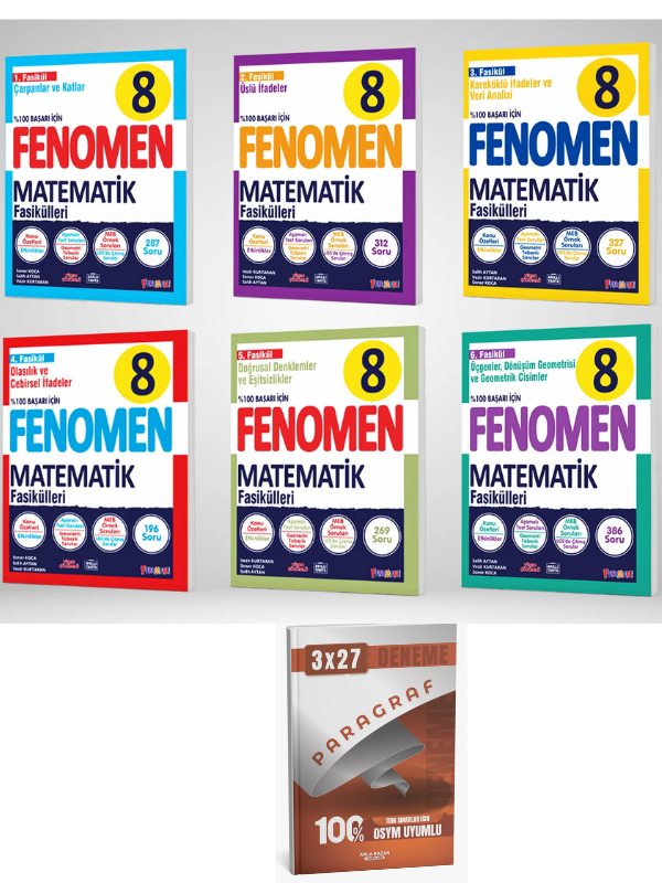 Fenomen 2027 8. Sınıf Matematik 1-2-3-4-5-6-7. Fasikülleri Seti