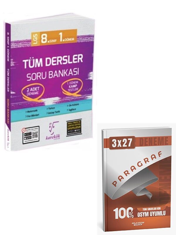 Karekök 2027  8. Sınıf LGS Tüm Dersler 1. Dönem Soru Bankası+Anla Kazan Paragraf Deneme