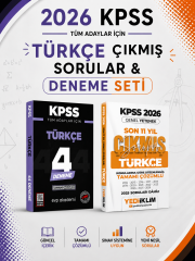 Yediiklim 2026 KPSS Türkçe Son 11 Yıl Çıkmış Sorular & KPSS Türkçe 4 Deneme EVP Akademi