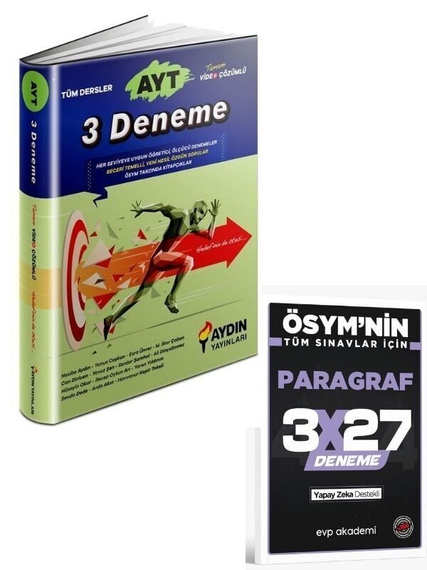 Aydın 2027 AYT Tüm Dersler 3 Deneme+ EVP Akademi Paragraf