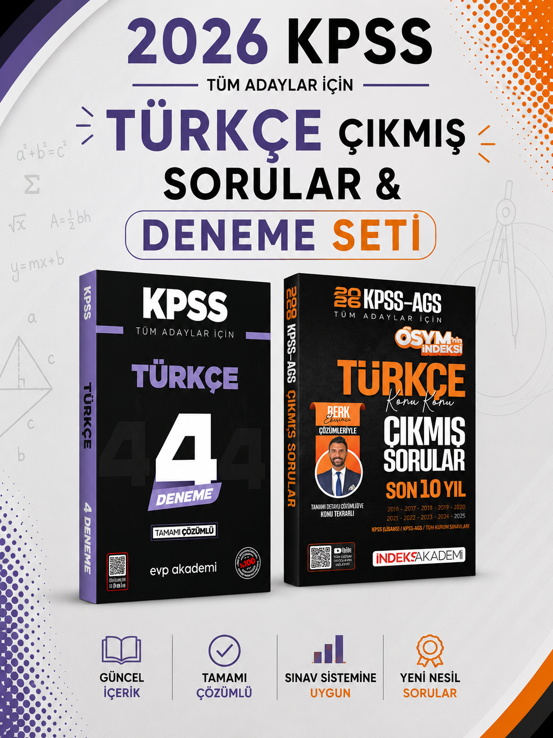 İndeks 2026 KPSS Türkçe Çıkmış Sorular & KPSS Türkçe 4 Deneme EVP Akademi