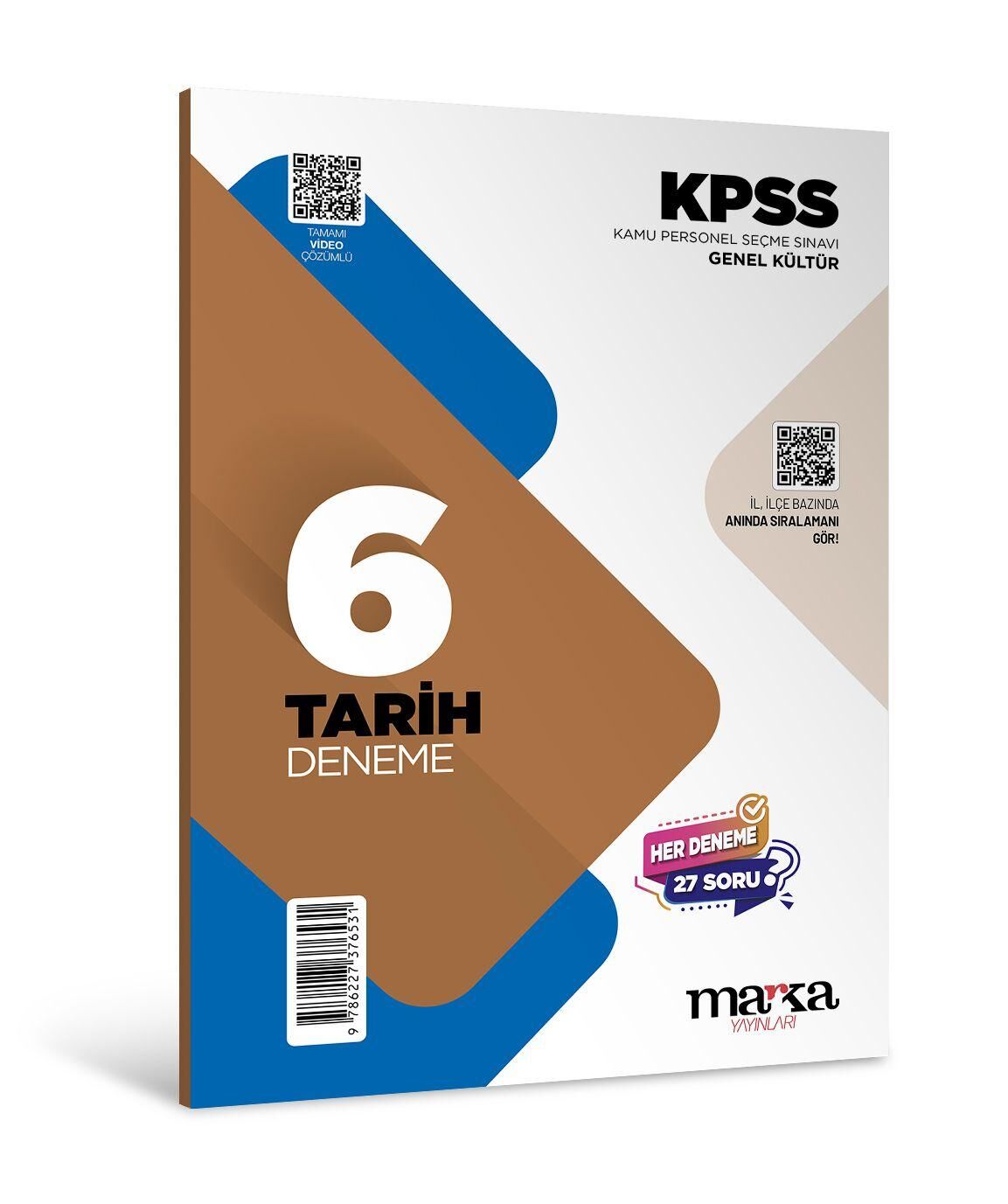 Marka 2026 KPSS Tarih 6x27 Deneme Video Çözümlü Marka Yayınları