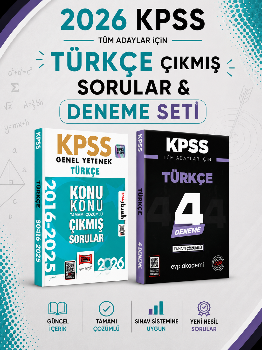 Yargı 2026 KPSS Türkçe Çıkmış Sorular & KPSS Türkçe 4 Deneme EVP Akademi