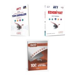 2027 Limit AYT Tüm Dersler Sayısal + Edebiyat Video Çözümlü Soru + anla kazan paragraf deneme 3'lü Set