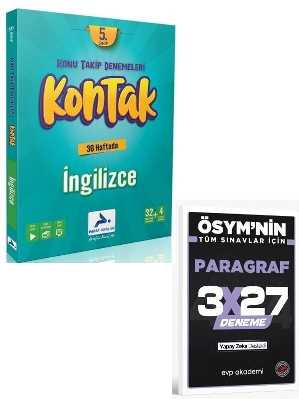 Paraf 2027 5. Sınıf İngilizce Kontak Denemeleri+ EVP Akademi Paragraf