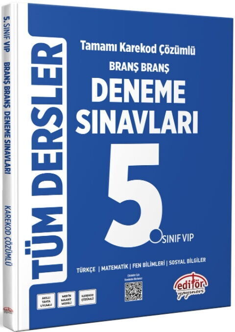 Editör 5. Sınıf Tüm Dersler Ünite Ünite Deneme Sınavları Çözümlü Editör Yayınları
