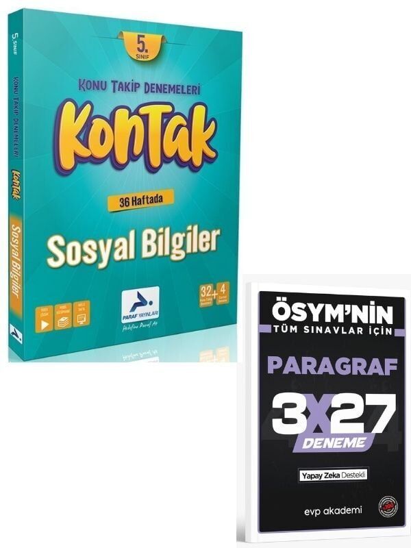 Paraf 2027 5. Sınıf Sosyal Bilgiler Kontak Denemeleri+ EVP Akademi Paragraf