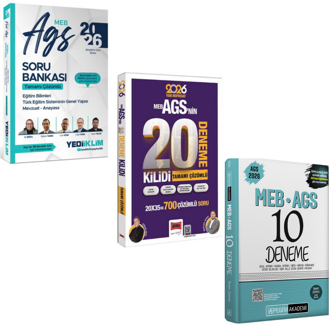Yediiklim 2026 MEB AGS Eğitim Bilimleri Türk Eğitim Sisteminin Mevzuat Anayasa Soru Bankası & MEB AGS Deneme Seti