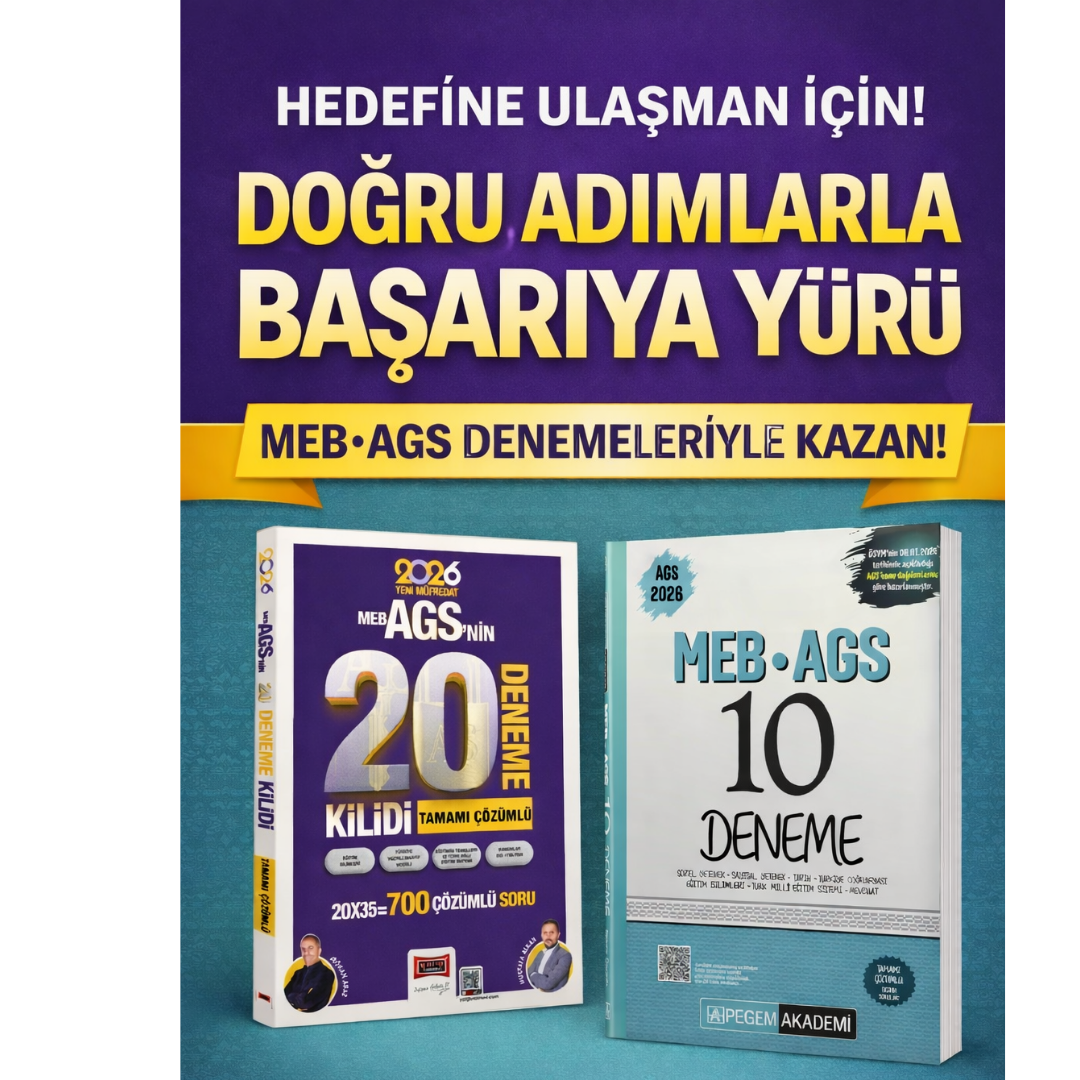 Yargı 2026 MEB-AGS Kilidi Tamamı Çözümlü 20 Deneme & 2026 MEB AGS 10 Deneme Pegem Seti
