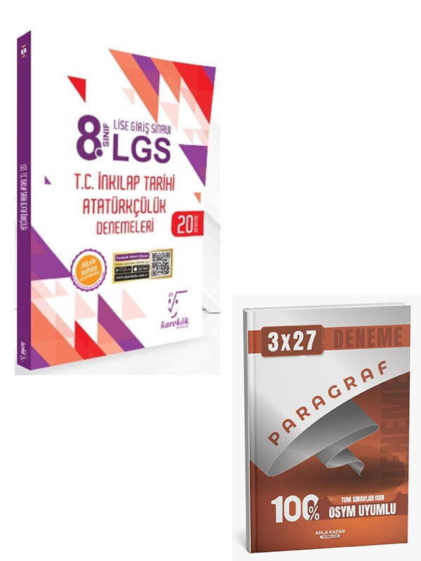Karekök 2027 8. Sınıf LGS T.C. İnkılap Tarihi Atatürkçülük Denemeleri+Anla Kazan Paragraf Deneme